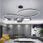 Modern Fancy Aluminum Round Design LED Ceiling Light Hanging Multi-circular LED Circle Ring Chandelier Pendant Lamp