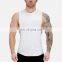 Body building wear deep cut sleeve less Tank top for men Red cotton spandex jersey gym stringer