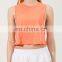 High Neck Sleeveless Loose Gym Yoga Crop Tank Top Sweat-Wicking Cotton Outdoor Training Sports Wear Fitness Tank Top For Women