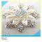 Rhinestone Mix Pearl Flower Design Brooch Crystal AB Rhinestone Setting Brooch 4.5x4.5cm