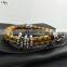 Custom Genuine Stingray/Python Leather Bracelet High Quality Two Hand-Wrapped Leather Cord with Stainless Steel Clasp
