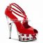 Lady gaga 8 inch sexy rivets punk high heels Gorgeous pole dancing Shoes 20cm rome Stripe Platform shoes