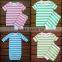 New fashion plain striated baby rompers hot saling with long sleeve Christmas necessary