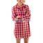 Wholesale Soft Classic Cotton Tartan Nightshirt For Women