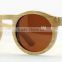 JM583 Vintage Cute Eyewear for Women Designer Brown Lens Polarized Round Wood Sunglasses
