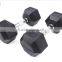 Crossfit Black Rubber Coated hex dumbbells
