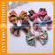 PGHD0316 2016 fashion hot selling multicolor flower ribbon bow hair clip for girls