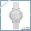 Hot sale luxury charm silver&white woman stainless steel watch original Japan movement genuine leather marble dial watch