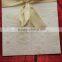 Blank Embossed Rose ribbon bow Wedding Invitation Card/ Wedding Invitations