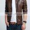 New 2015 autumn latest design leather jacket for men &rib cuff jacket man