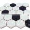 handmake hexagon shaped ceramic glazed glossy kitchen tile sheet mosaic