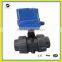 2 way PVC 2 inches Double Union motorized ball valve AC24V 220V 100N.m with manual override socket ends