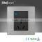 2015 China Wholesaler Hot Sale Wallpad Luxury 16A Wall Light Switch Satin Metal Panel 1 Gang 3 Pin Switch Socket Outlet