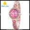 WJ-5219 personality Geneva shell face charming colorful plastic and alloy strap girls bracelet watch