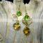 Peridot & Citrine Round & Cushion Facet Earrings, 925 Solid Sterling Silver Earrings, Designer Natural Gemstone Bezel Earrings,