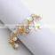 Yiwu Jewelry Light Gold Pearl Crystal Star Bead Silicone Bracelet