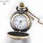 Newest fashion accessory jewelry alloy quartz movement antique brown glass covered pocket watch