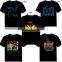 High quality EL Tshirt,USA Flashing T Shirt, DJ EL T Shirt factory suppliy 2016 hot selling