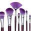 16 Pcs Professional Makeup Brush sets cosmetic brushes kit + Purple Leather Case,