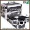 useful carrying combination black aluminum cosmetic case and box