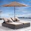 Wicker Rattan Outdoor Furniture Double Sun Lounger - Rattan Chaise Lounge