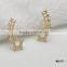 Shooting star shape stud earrings with CZ and rhodium plating
