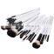 High Quality 20pcs per Set Square Bag White Handle Cosmetic Brushes Beauty Tools Horse Hair Makeup Brushes Set Kit Free Shipping