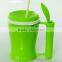 Promotion Gift 350ml Plastic Mug with Spoon And Straw