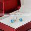 Aquamarine Or Cubic Zirconia Gemstone Earrings For Young Girl