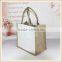 jute bag white color front and back,nature with side,linen fabric inner