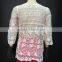 Blouses Fashion 2016 Women Lace Crochet Panel Long Sleeve Crepe Top Blouse Ladies Suits Lace Design