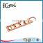 Zinc alloy rose gold rectangle hollow logo zipper puller