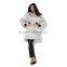 Pretty steps 2015 high end silver elegantly long length ladies winter Long Down & Feather Fill Coat