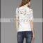 Round collar printing bud silk gauze shirt with short sleeves