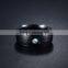 KSF IP Black Plated Titanium Wedding Ring With AAA Cubic Zirconia Matte Finished