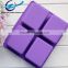 4 Cavities rectangular silicone soap mold one leaf