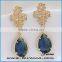 Fashion EarringJewelry Shinney Gemstone Hoop Earring with 18K Gold Plated