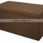 Household Brown Rectangle Foldable Polyester Linen Storage Ottoman