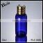 2017 hot new products cosmetic beard oil lotion 75ml blue round shoulder pet plastic shampoo bottle packaging disc top cap