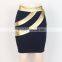 latest black golden skirt women office new fashion skirt