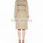 Customized Lady Apparel Storm Patch Flap Pockets Cool Trench Coat(DQM002C)
