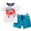 Wholesale branded kids clothes crab car design short sleeve suits for boy kids summer