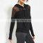 New Arrival Women Sweatshirt Autumn Hoodies Sexy Mesh See Through Hooded Long Sleeve Patchwork Casual Hoodies Tops
