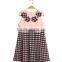 2015 Kid apparel houndstooth pleated winter kid dress kid clothing for cute girl