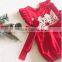Baby Girls Christmas Red Bubble Infant Baby First Christmas Lace Rompers Clothing