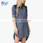 Korean Wholesale Fitness Apparel Clothing Printed Slim Shift Shirt Dresses