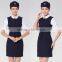 Women formal airline stewardess uniform Ladies Air Hostess short sleeve skirt flight attendant uniforms