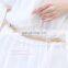 2015 New Design Women Metal Golden Diamond Decoration Skirt Waist Chain Woven Belt