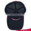 Flat and 3D embroidery 6-panel mesh trucker baseball cap black fitted cap