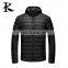 Men winter light down jacket padding coats with removable hood